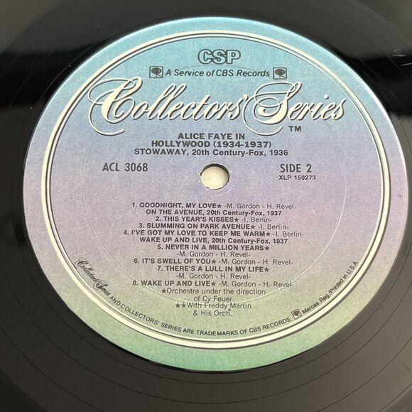 Alice Faye In Hollywood (1934-1937) LP 1973 Columbia Hall Of Fame Series ACL3068 - Picture 6 of 8